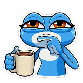 ☕️ 0a97d080 ếch, cà phê, lười biếng, mệt mỏi, hoạt hình telegram sticker