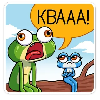 🐸 1062eb10 KBAAA! ếch, hoạt hình, động vật, meme telegram sticker