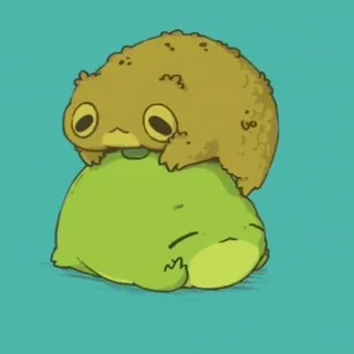🧩 73f68d9d rã, sapo, pilha, fofo, animal, anfíbio, desenho animado telegram sticker