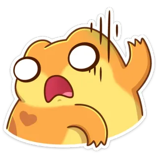 😬 4f6d8de3 漫画, 怖い, ショック, リアクション, 可愛い, オレンジ telegram sticker