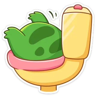 🚽 5e8eb028 トイレ, 面白い, ユーモア, 緑, ピンク, 漫画, ステッカー telegram sticker