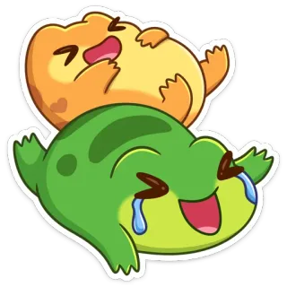 😀 623271f6 可愛い, 動物, かわいい, カエル, クマ, 笑う, 楽しい telegram sticker