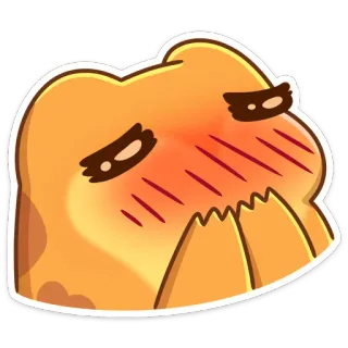 ☺️ 6315bef3 ブロブ, 赤面, オレンジ, かわいい, 漫画, 絵文字 telegram sticker