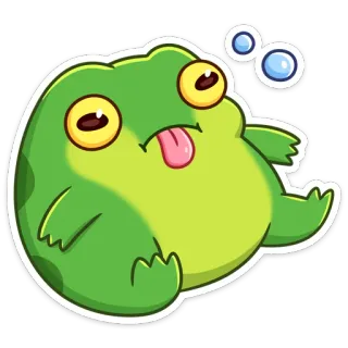 🐸 2939fc5c 青蛙, 卡通, 动物, 绿色, 可爱, 困, 搞笑 whatsapp sticker