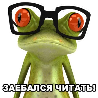 🖥 f3097ef2 ЗАЕБАЛСЯ ЧИТАТЬ! 青蛙, 眼镜, 阅读, 疲惫, 文字, 梗 whatsapp sticker