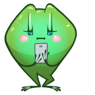 😱 2257f6a0 ếch, nhân vật, điện thoại thông minh, dễ thương, nhãn dán telegram sticker