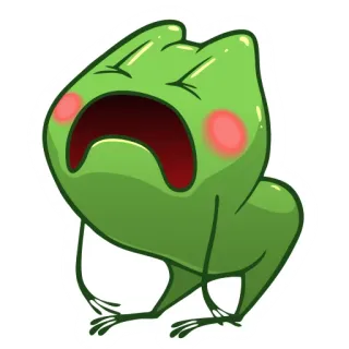 😫 56787104 ếch, khóc, buồn, biểu tượng cảm xúc telegram sticker