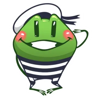 🌚 98302cd0 ếch, thủy thủ, hoạt hình, dễ thương, linh vật, động vật telegram sticker