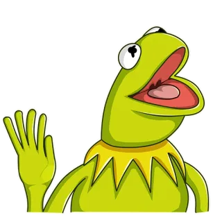 ✋ 30077bfd Kermit Kermit la rana, Muppet, Burattino, Rana, Saluto, Saluto con la mano telegram sticker