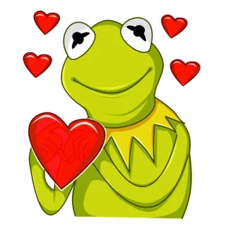 ❤️ 4964b015 Kermit the Frog kermit, rana, amore, cuore, carino, muppet, romantico telegram sticker