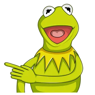 👈 68b33b62 Kermit the Frog Kermit, Rana, Muppet, Che indica, Verde, Felice, Cartone animato telegram sticker