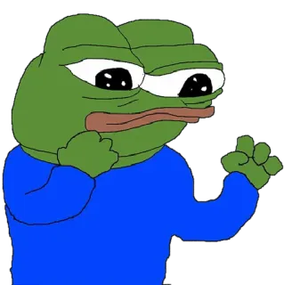 ✊ 43a8249c Pepe the Frog ペペ, カエル, ミーム, 悲しい, インターネット telegram sticker