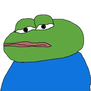 😒 57584f7e Pepe the Frog ミーム, ペペ, カエル, 悲しい telegram sticker