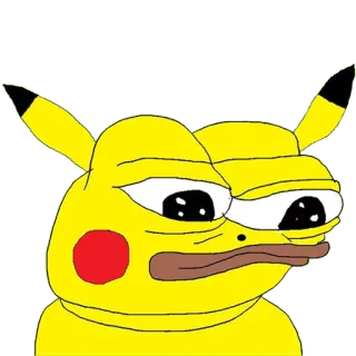 😺 66fbfe21 ピカチュウ, ペペ, ミーム, アニメ, 黄色, カエル, ポケモン telegram sticker