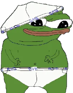 👳‍♂️ 761b0744 Pepe the Frog BVD ペペ, カエル, ミーム telegram sticker