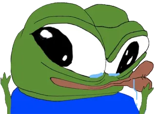 😛 927efbef Pepe the Frog ペペ, カエル, ミーム, 悲しい, 泣く telegram sticker