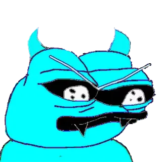 👺 bb0e0d88 ペペ, カエル, ミーム, カートゥーン, 悪魔 telegram sticker