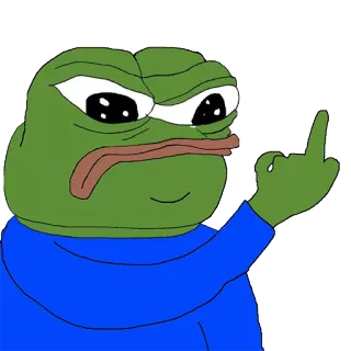 😡 e8212c1b Pepe the Frog ペペ, カエル, 中指, 攻撃的, ミーム telegram sticker