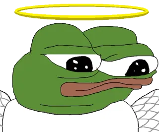 👼 f38a513b Pepe the Frog pepe, カエル, 天使, 天使の輪 telegram sticker