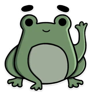 👋 d9688f74 カエル, 中指, 漫画, 動物, かわいい telegram sticker