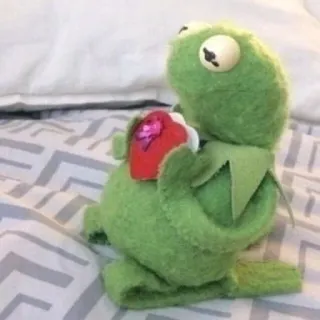 ❤️ 9aed7e9b Kermit the Frog カーミット, マペット, ハート, 愛, バレンタイン whatsapp sticker