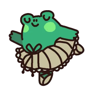 🩰 7d694c32 grenouille, ballet, ballerine, danse, mignon, dessin animé telegram sticker
