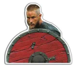 😎 7ea0d999 Ragnar Lothbrok Vikings viking, ragnar, shield, warrior, medieval telegram sticker
