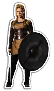 🔨 e1d0c089 Lagertha Vikings warrior, viking, shield, sword, historical telegram sticker