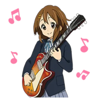 🎸 347cab67 Yui Hirasawa K-On! Anime, Guitarra, Música, Escuela, Lindo, Chica, K-On, Yui Hirasawa telegram sticker