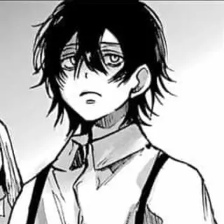 🕸 52004723 애니메이션, 만화, 캐릭터, 소년, 흑백, 일러스트 telegram sticker