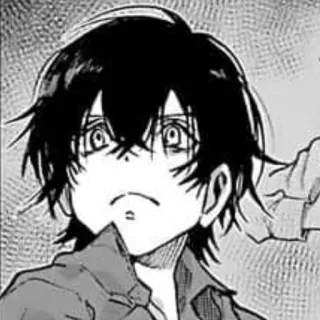 ⛓ de7d15a7 애니메이션, 만화, 소년, 캐릭터, 드로잉, 흑백 telegram sticker