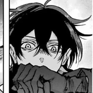 ⛓ e69dbf8d 애니메이션, 만화, 캐릭터, 놀람, 흑백, 장갑 telegram sticker