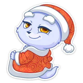 😏 821f4fe0 призрак, рождество, санта клаус, зима, праздник, милый, мультфильм, праздничный whatsapp sticker