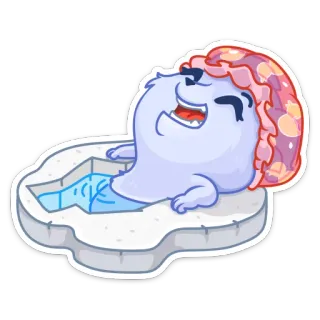 🤤 be514778 мультфильм, персонаж, вода, плавание, отдых whatsapp sticker