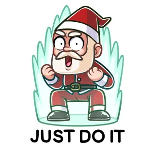 💪 37bd3ba9 Santa JUST DO IT babbo natale, natale, fallo e basta, motivazione, festa, festivo telegram sticker