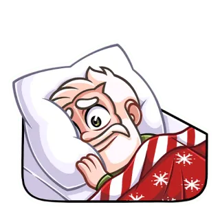 🥺 e0c3e7d0 Babbo Natale, dormire, cuscino, rosso, inverno, Natale, fiocchi di neve telegram sticker