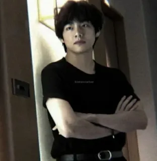 ⛓ 629d2b40 kiesnewtae man, person, arms crossed, indoors, black shirt whatsapp sticker