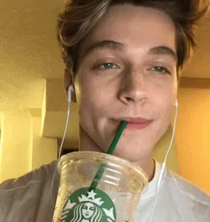 🛋 7b71073f selfie, starbucks, man, drink, portrait telegram sticker