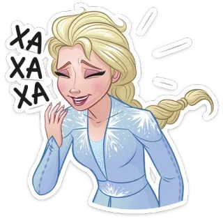 😹 539b6d06 Elsa Frozen XA XA XA Elsa, Kraina Lodu, Disney, kreskówka, śmiech telegram sticker