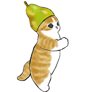🍐 0932ccad 猫, 小猫, 梨, 可爱, 动物, 贴纸 telegram sticker