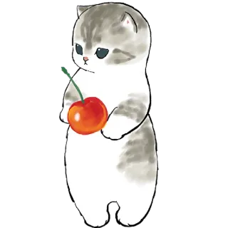 🍒 3ecbb417 猫, 小猫, 可爱, 樱桃, 动物, 贴纸 telegram sticker