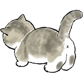 🍑 413e7105 猫, 贴纸, 动物, 可爱, 小猫 telegram sticker