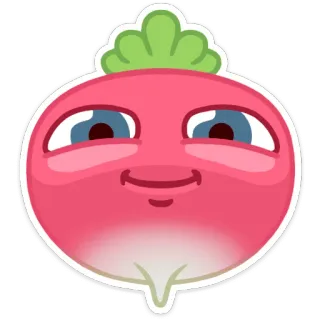 🧐 4da59244 radijs, groente, cartoon, schattig, emoji, eten telegram sticker