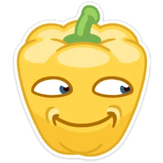 😏 f16adff7 peper, groente, emoji, eten, gele paprika, cartoon telegram sticker
