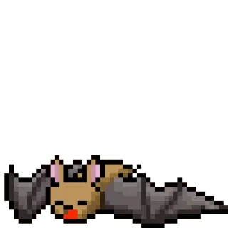 😴 8e3e8a8a nietoperz, śpiący, pixel art, zwierzę, słodki telegram sticker