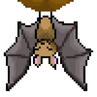 😗 b0c49ebf nietoperz, pixel art, zwierzę, latający, ssak, naklejka telegram sticker