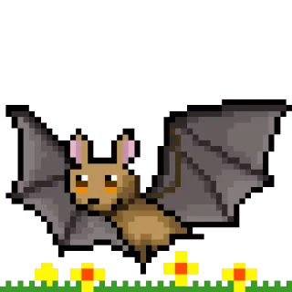 🌼 c51482fe nietoperz, pixel art, zwierzę, latający, słodki, fantasy telegram sticker