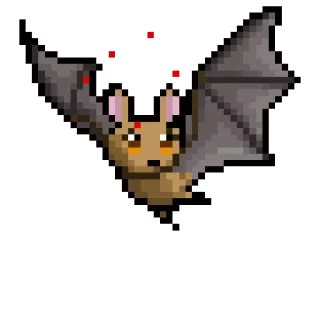 🙀 e9089872 nietoperz, zwierzę, pixel art, słodki, latający, stworzenie, fantasy telegram sticker