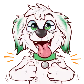 😄 175ece14 犬, 漫画, 動物, ペット, 毛むくじゃら, イラスト telegram sticker