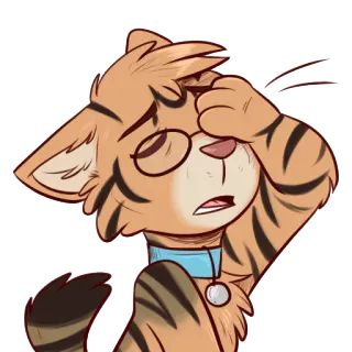 😑 3e0ba998 猫, ネコ科, メガネ, 眠い, 漫画, 動物, ステッカー, ペット telegram sticker